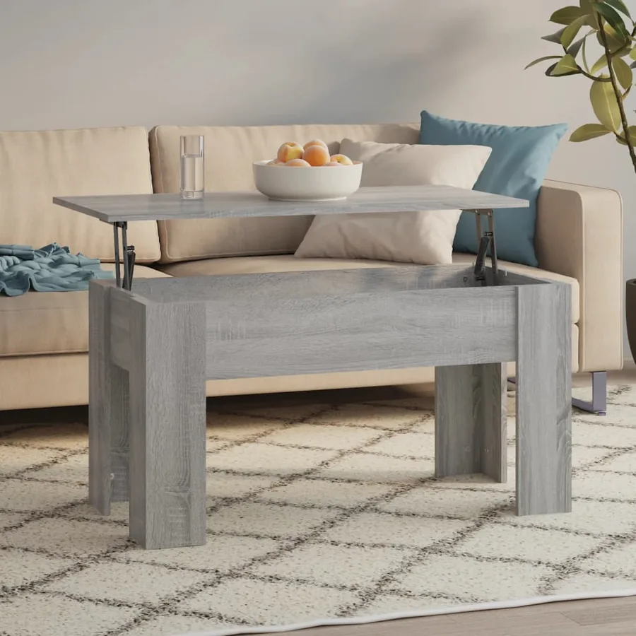 Table basse Sonoma gris 101x49x52 cm Bois d'ingénierie