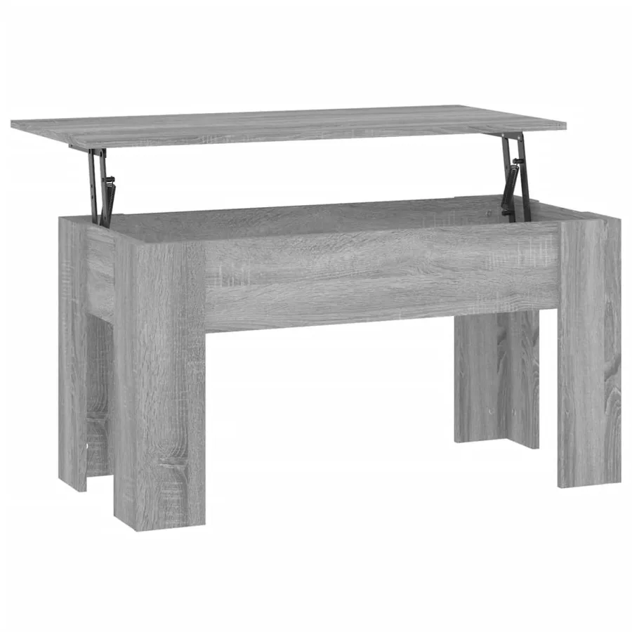 Table basse Sonoma gris 101x49x52 cm Bois d'ingénierie - 2