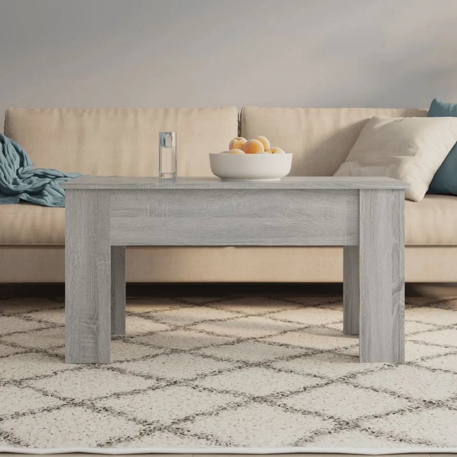 Table basse Sonoma gris 101x49x52 cm Bois d'ingénierie - 3
