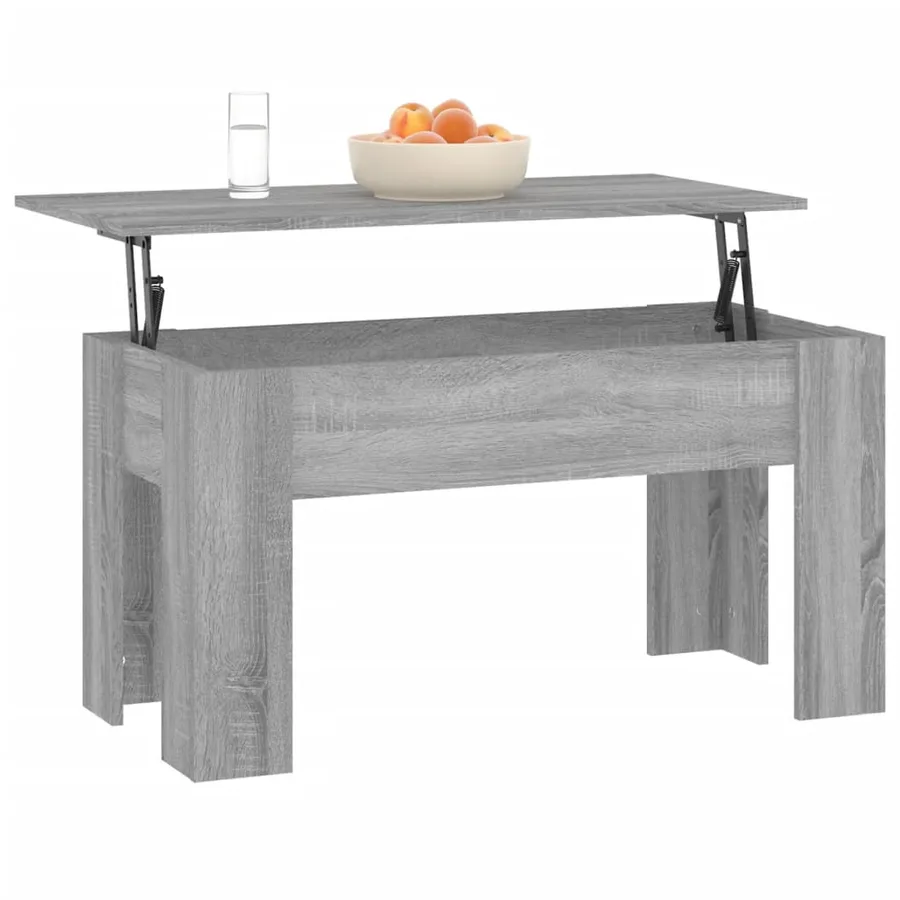 Table basse Sonoma gris 101x49x52 cm Bois d'ingénierie - 4