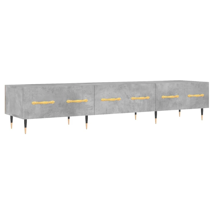 Meuble TV gris béton 150x36x30 cm bois d'ingénierie - 2