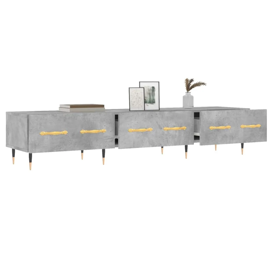 Meuble TV gris béton 150x36x30 cm bois d'ingénierie - 4