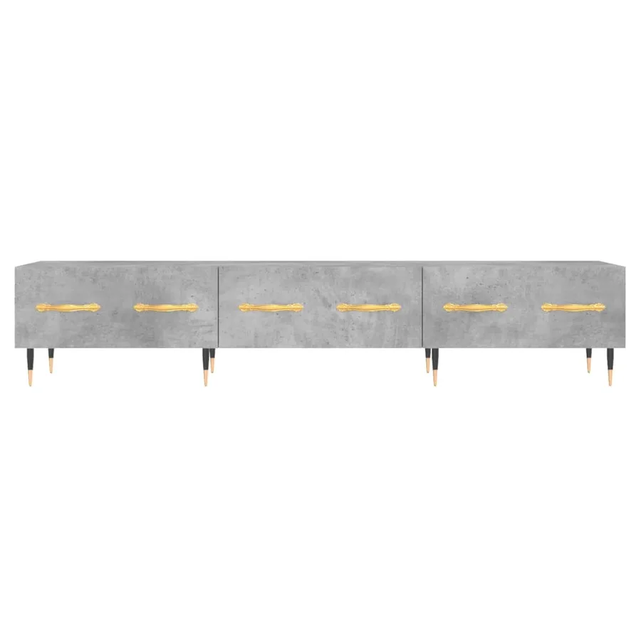 Meuble TV gris béton 150x36x30 cm bois d'ingénierie - 5