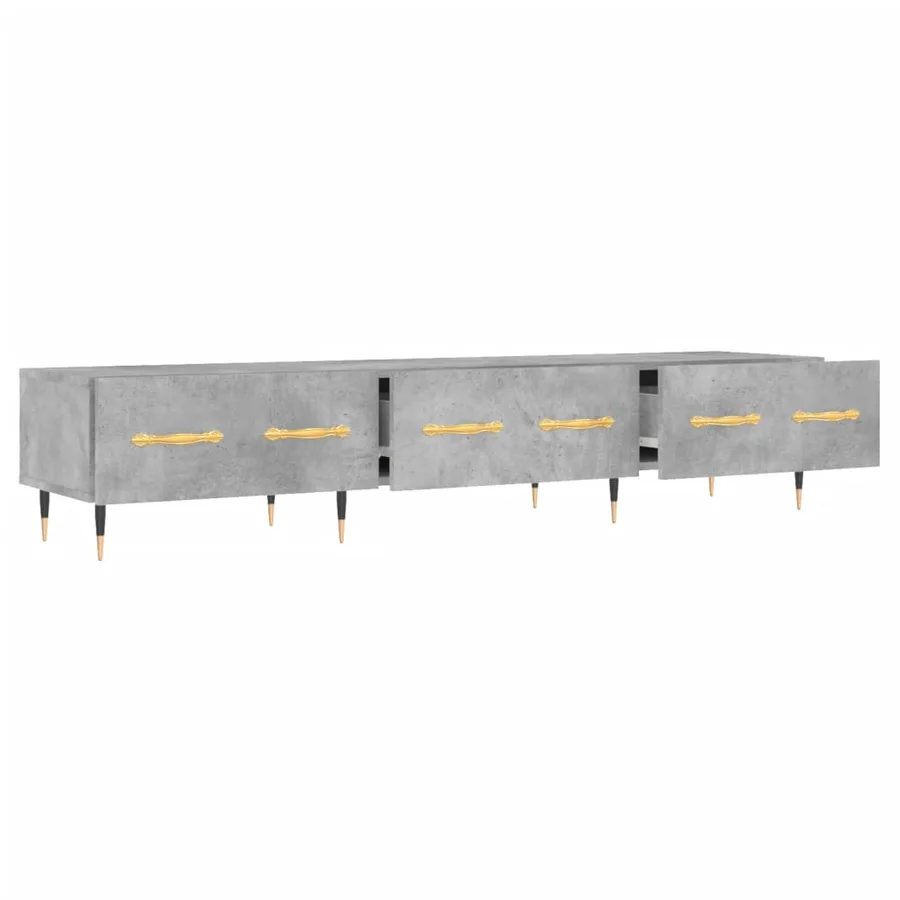 Meuble TV gris béton 150x36x30 cm bois d'ingénierie - 6