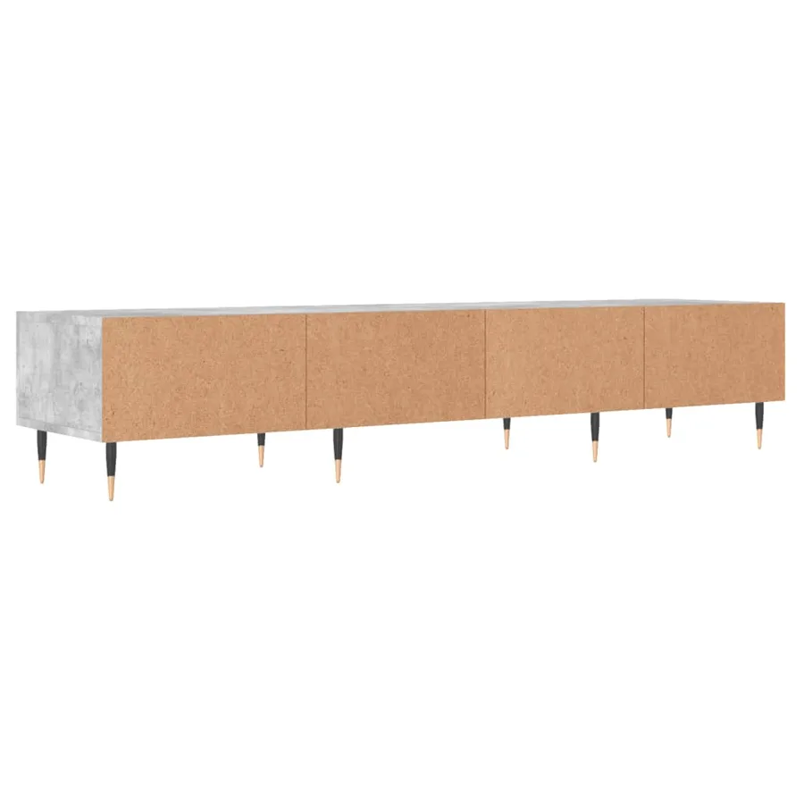 Meuble TV gris béton 150x36x30 cm bois d'ingénierie - 8