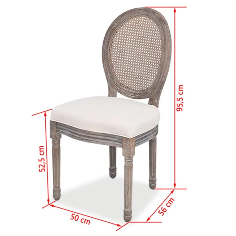 Chaises à manger lot de 6 crème tissu - 7