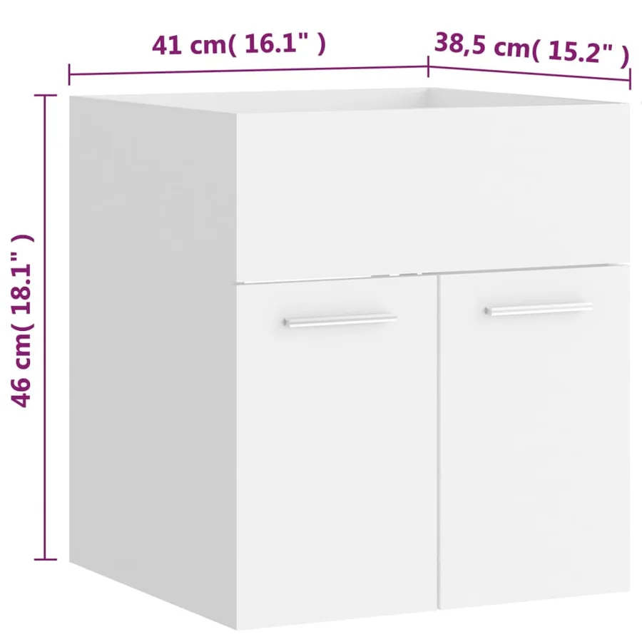 Ensemble de meubles de salle de bain Blanc Aggloméré - 14