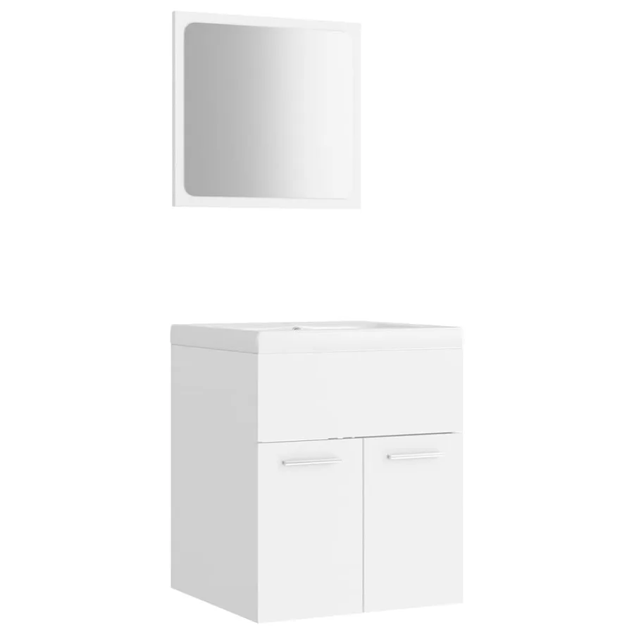 Ensemble de meubles de salle de bain Blanc Aggloméré - 2