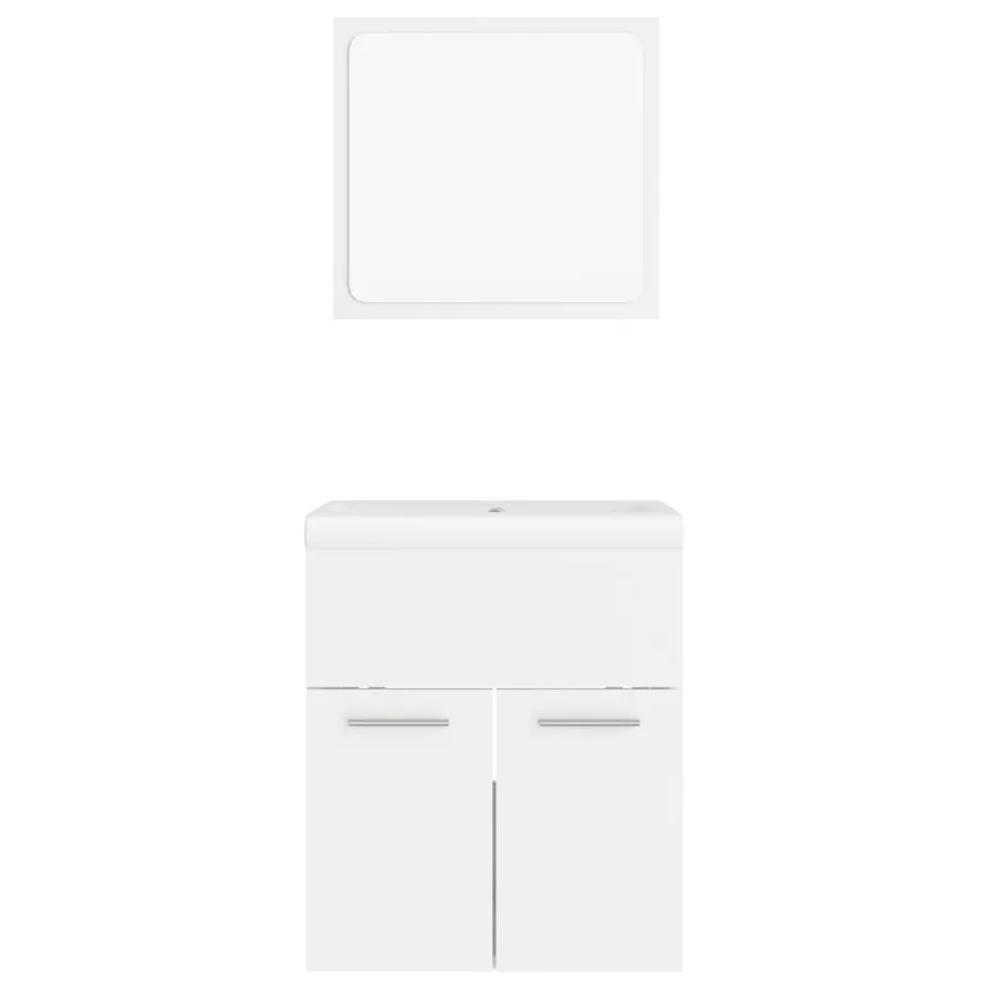 Ensemble de meubles de salle de bain Blanc Aggloméré - 5