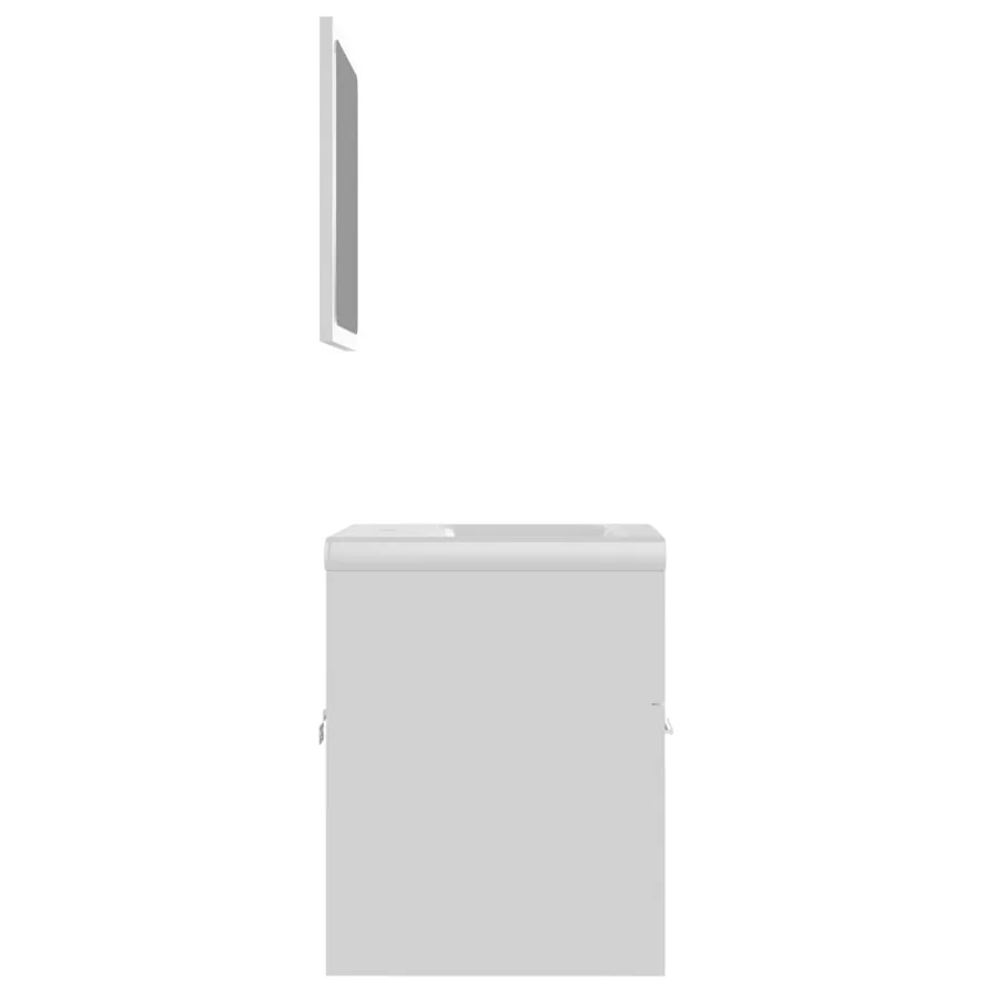 Ensemble de meubles de salle de bain Blanc Aggloméré - 6