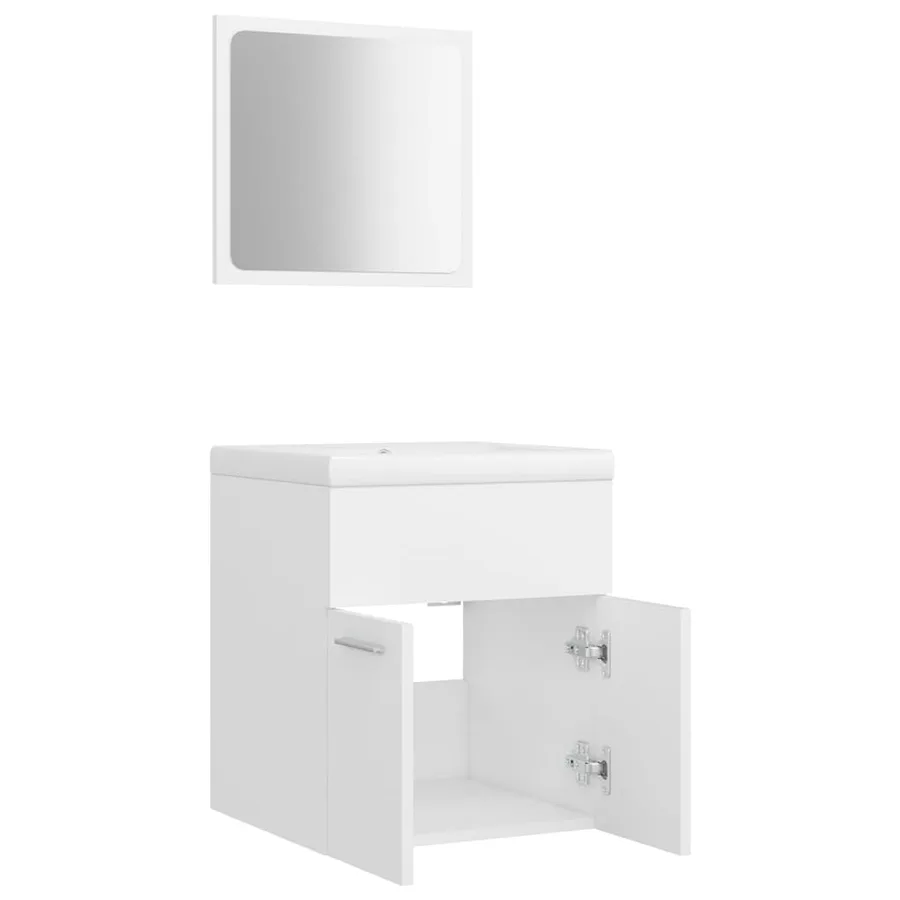 Ensemble de meubles de salle de bain Blanc Aggloméré - 7