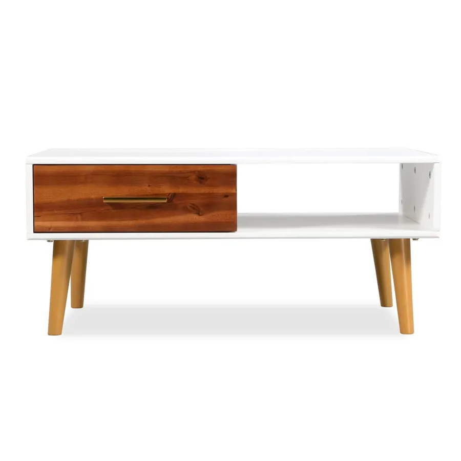 Table basse Bois d'acacia massif 90x50x40 cm - 2