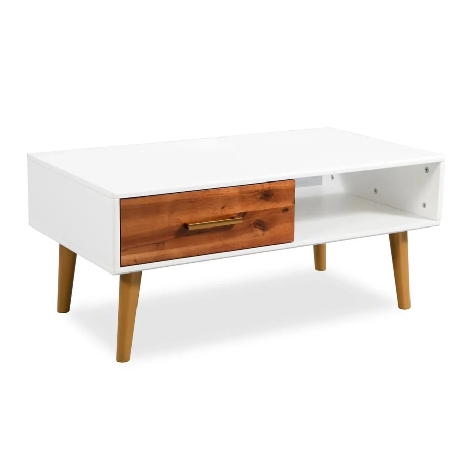 Table basse Bois d'acacia massif 90x50x40 cm - 3