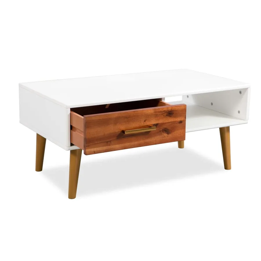 Table basse Bois d'acacia massif 90x50x40 cm - 4