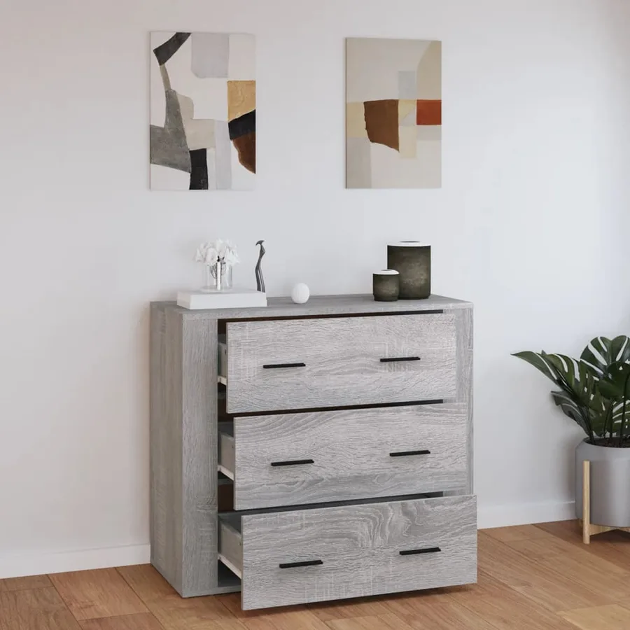 Buffet Sonoma gris 80x33x70 cm Bois d'ingénierie - 7