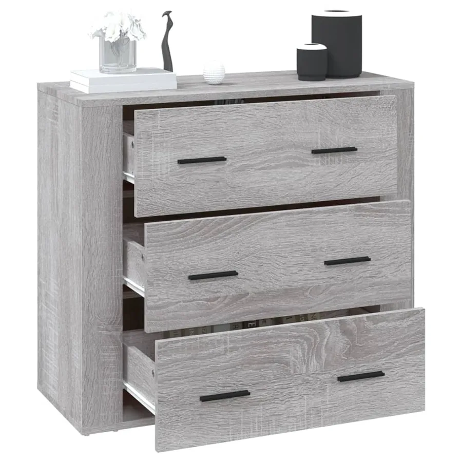 Buffet Sonoma gris 80x33x70 cm Bois d'ingénierie - 8