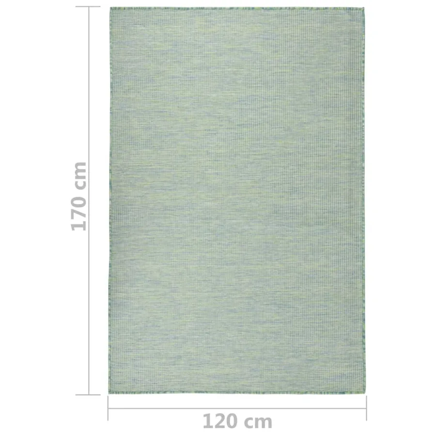 Tapis à tissage plat d'extérieur 120x170 cm Turquoise - 6