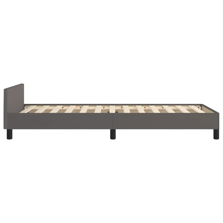 Cadre de lit sans matelas gris 100x200 cm similicuir - 7