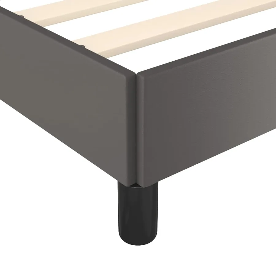 Cadre de lit sans matelas gris 100x200 cm similicuir - 8