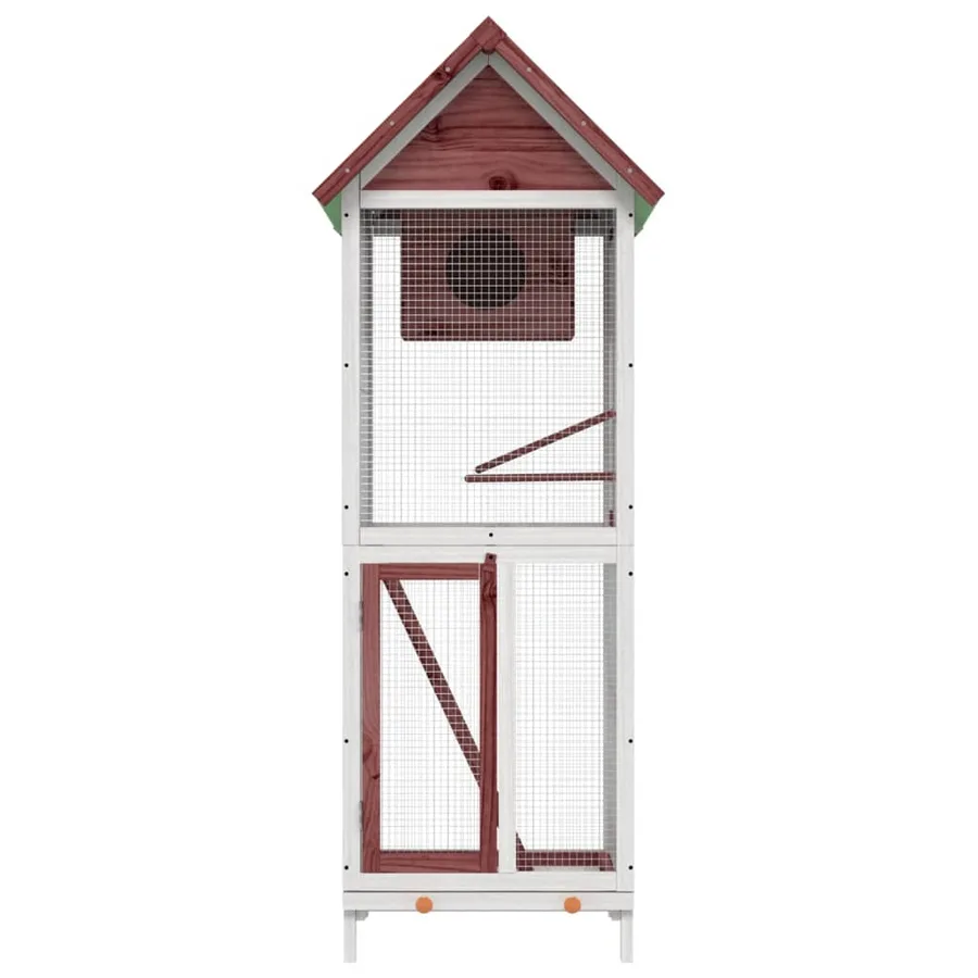 Maison à oiseaux moka 60x58,5x160 cm bois massif de pin - 3