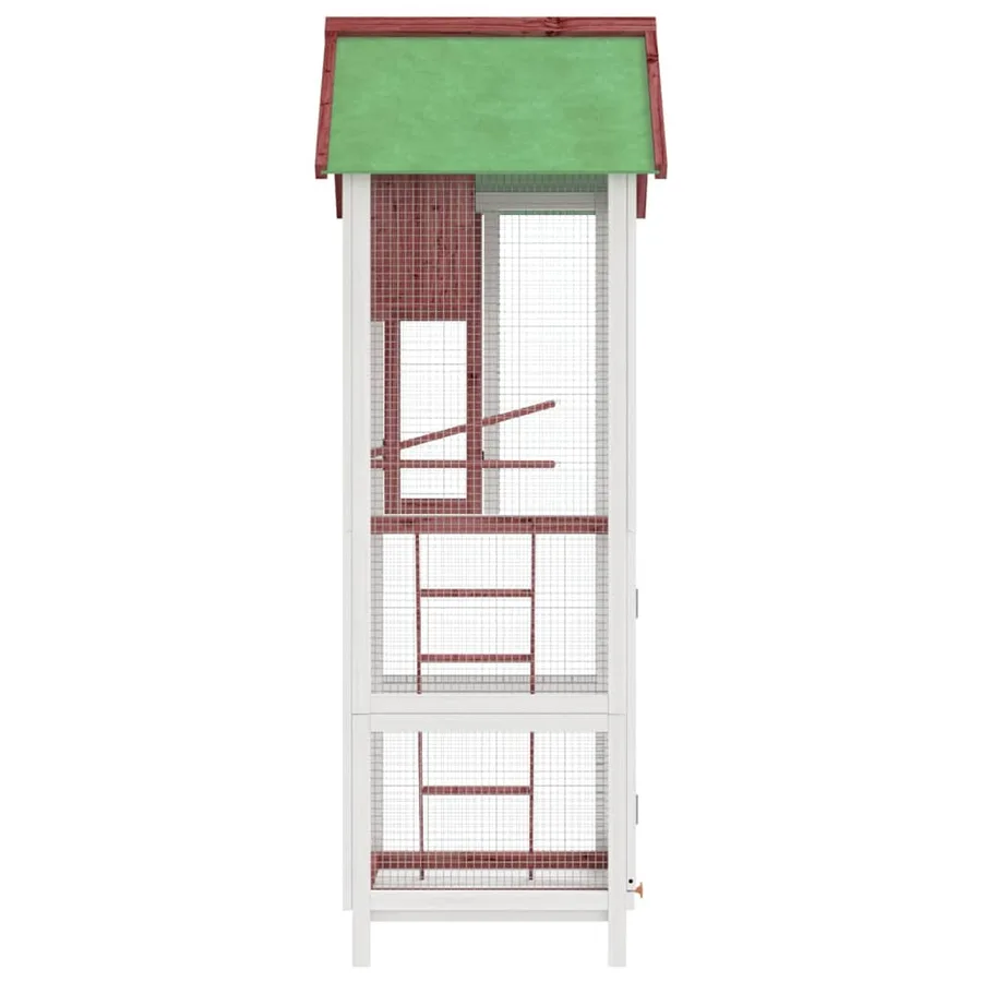 Maison à oiseaux moka 60x58,5x160 cm bois massif de pin - 5