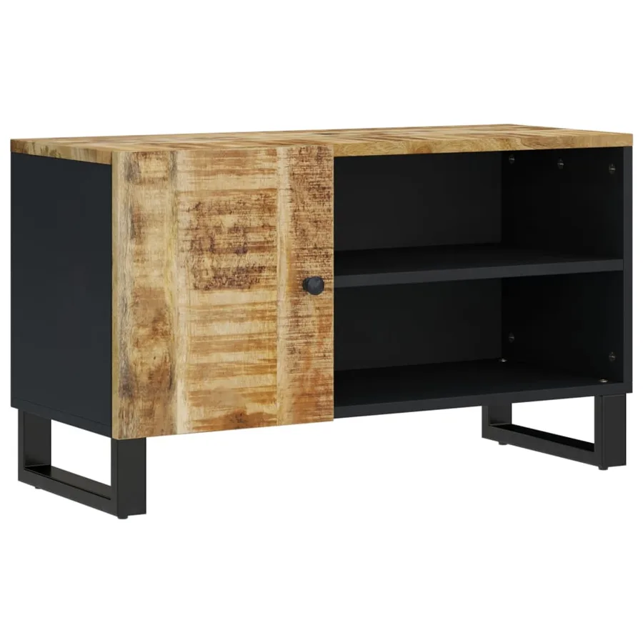 Meuble TV 80x33x46 cm bois de manguier et d'ingénierie - 11