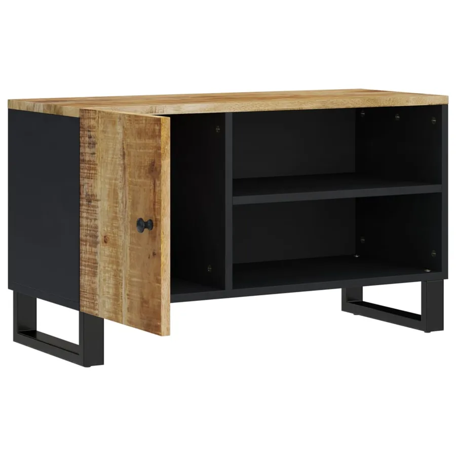 Meuble TV 80x33x46 cm bois de manguier et d'ingénierie - 3