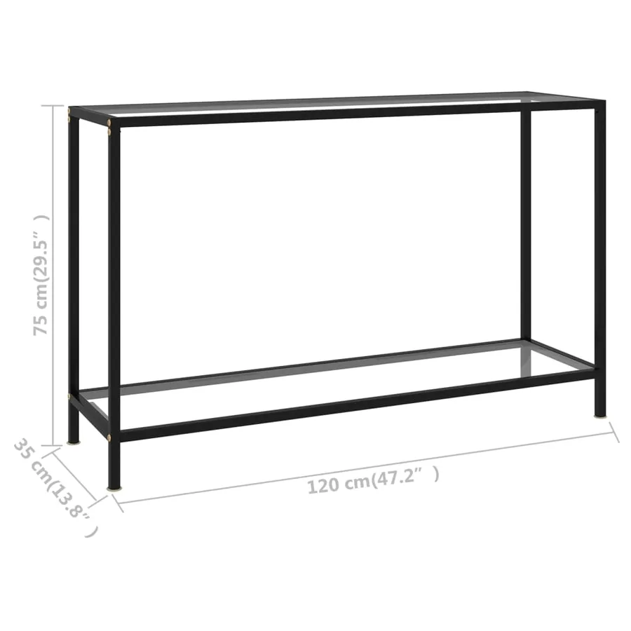 Table console Transparent 120x35x75 cm Verre trempé - 6
