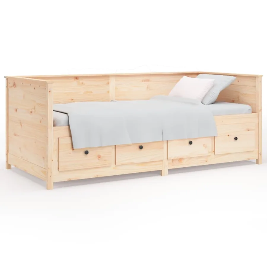 Lit de jour sans matelas 75x190 cm bois de pin massif - 2