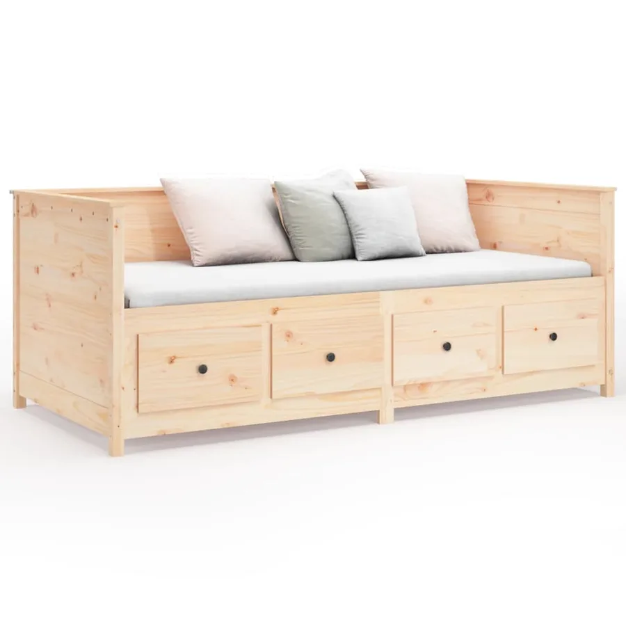 Lit de jour sans matelas 75x190 cm bois de pin massif - 5