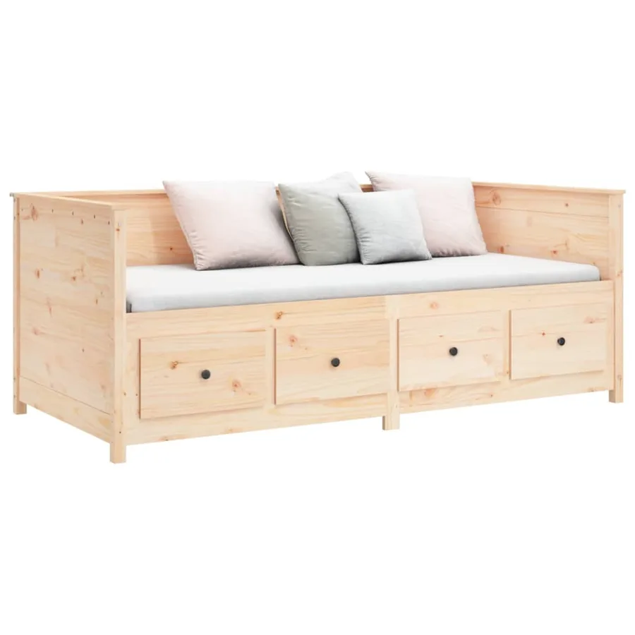 Lit de jour sans matelas 75x190 cm bois de pin massif - 6