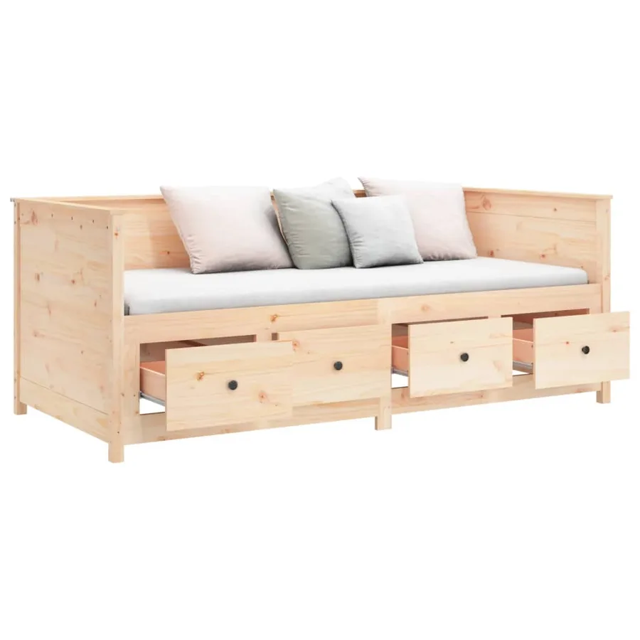 Lit de jour sans matelas 75x190 cm bois de pin massif - 7