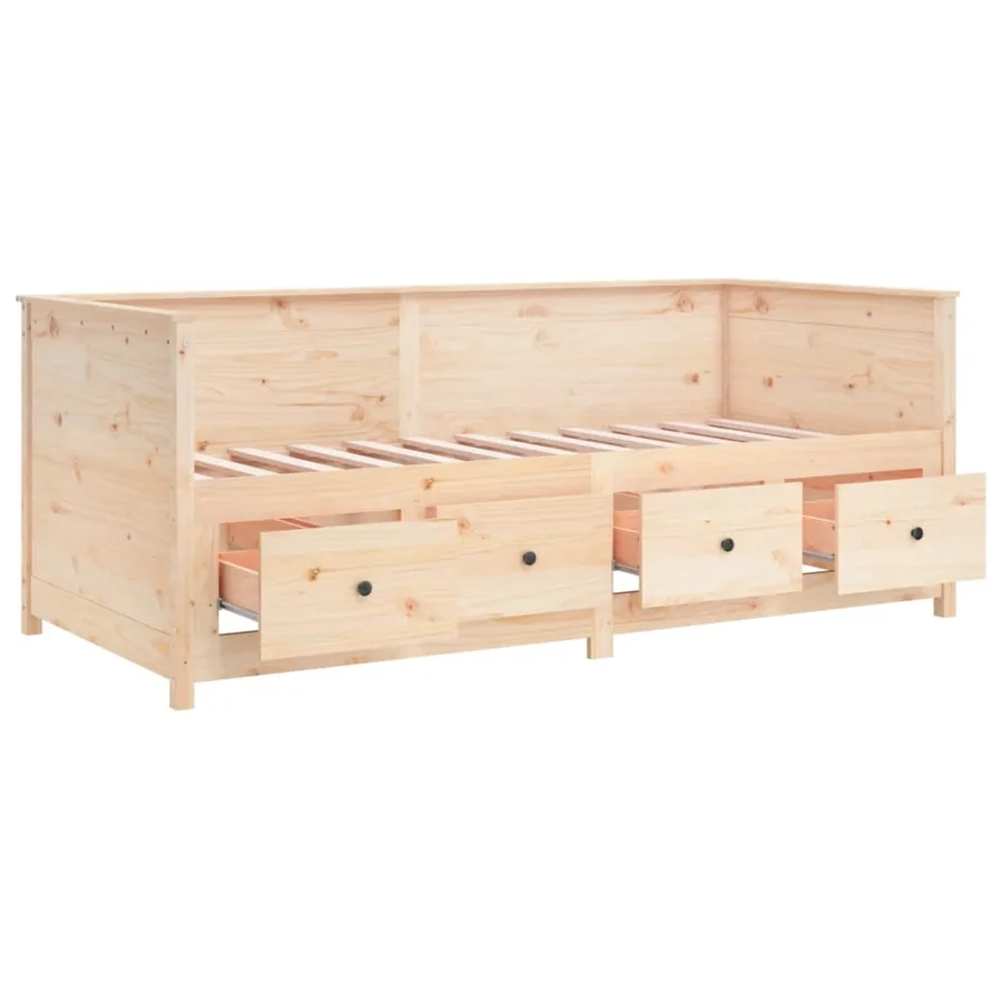 Lit de jour sans matelas 75x190 cm bois de pin massif - 8