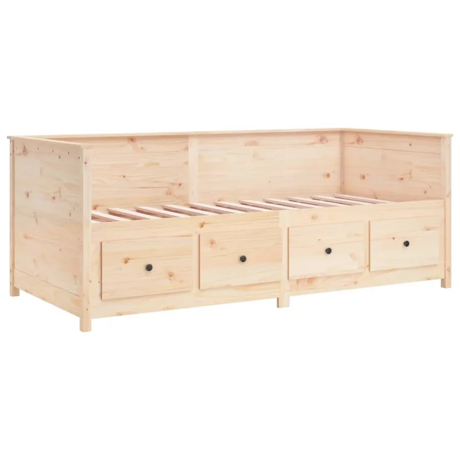 Lit de jour sans matelas 75x190 cm bois de pin massif - 9