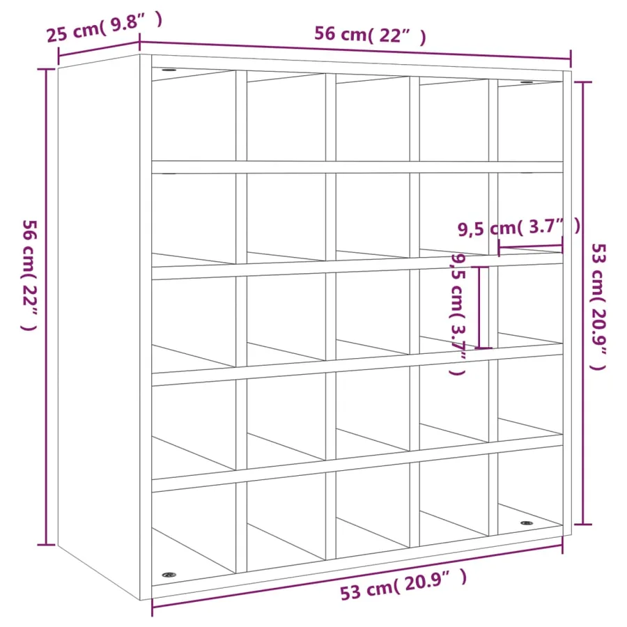 Cave à vin Blanc 56x25x56 cm Bois massif Pin - 8