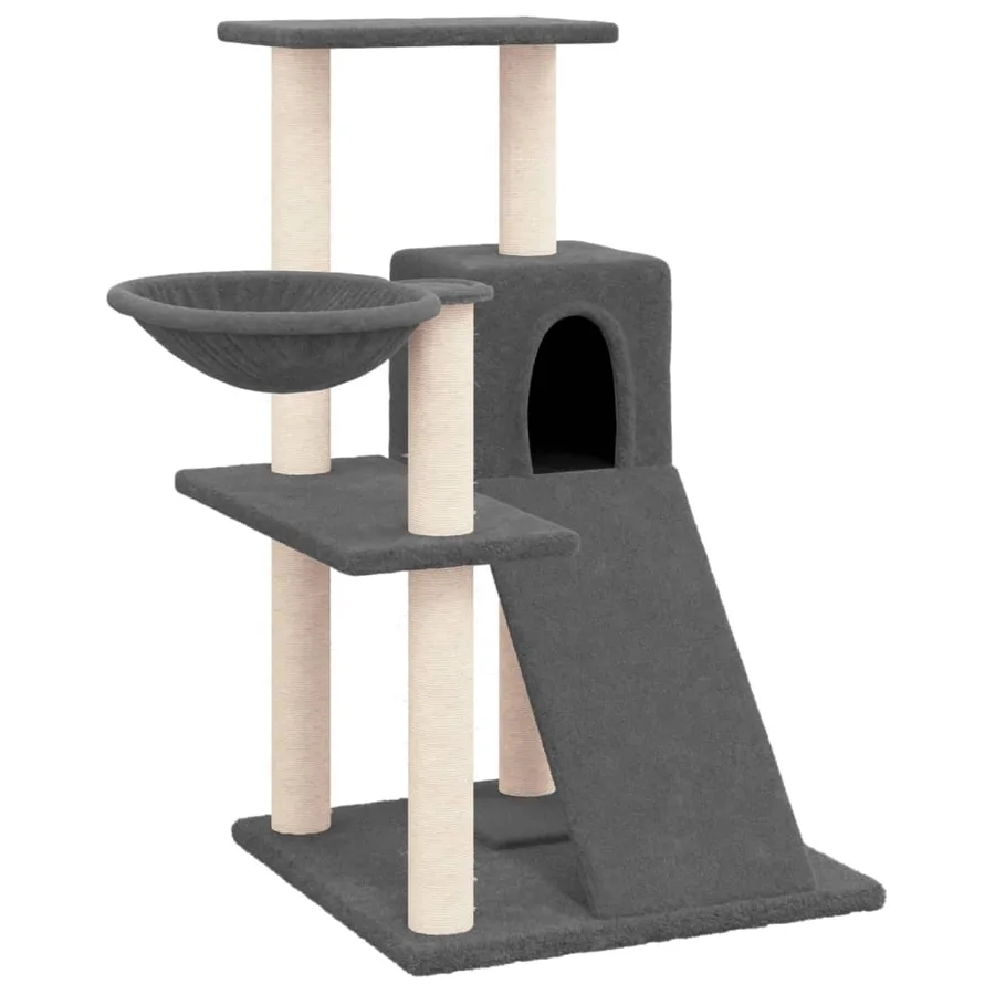 Arbre à chat avec griffoirs en sisal Gris foncé 82 cm - 2