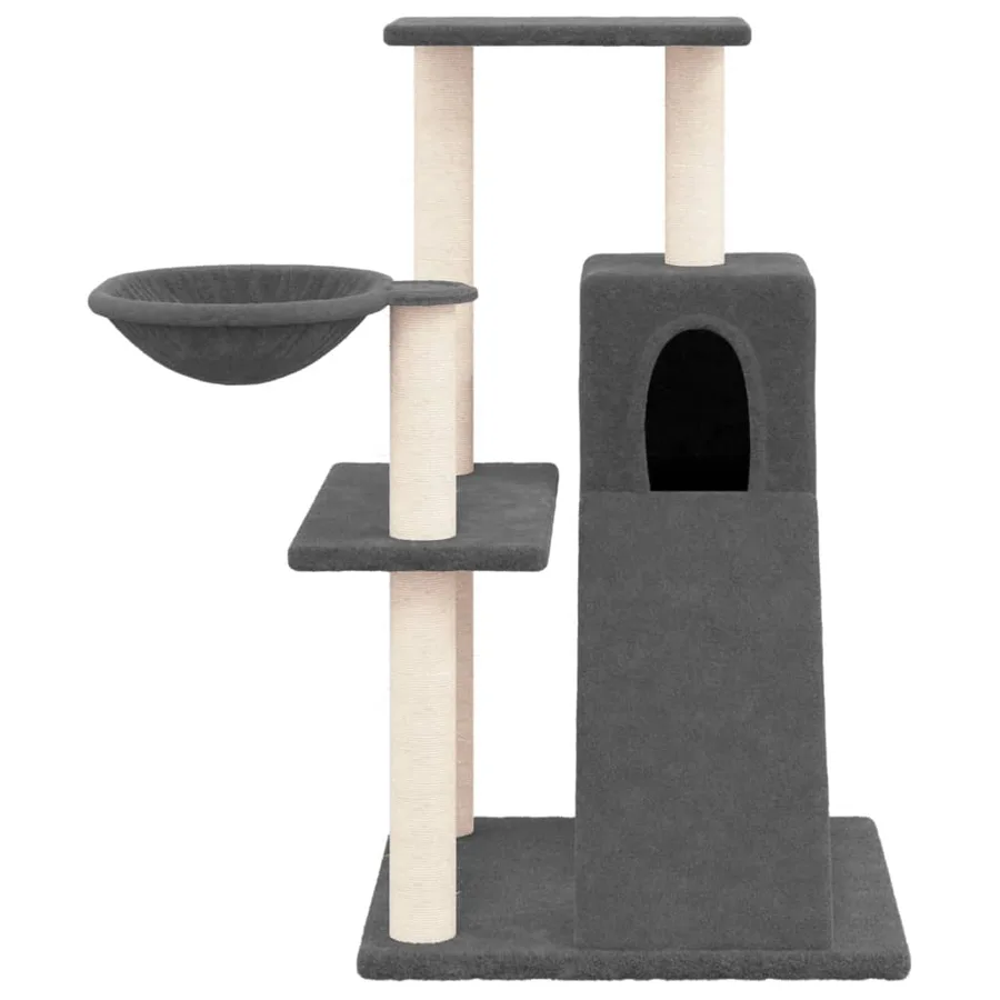 Arbre à chat avec griffoirs en sisal Gris foncé 82 cm - 3