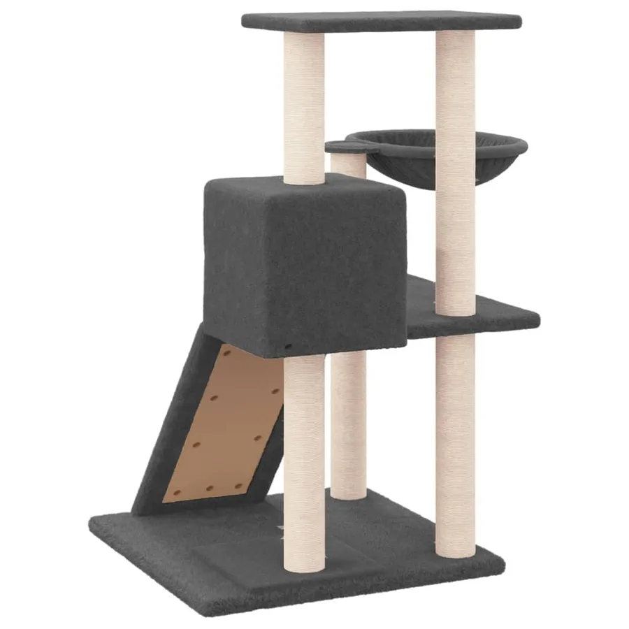 Arbre à chat avec griffoirs en sisal Gris foncé 82 cm - 5