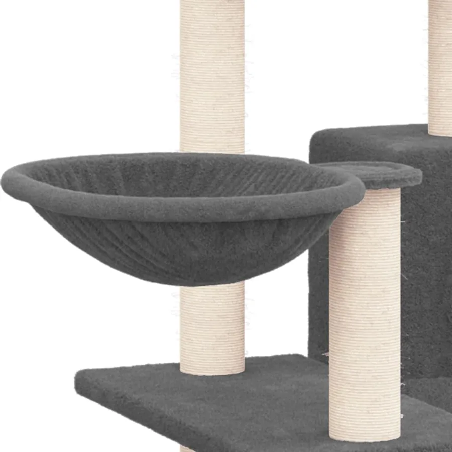 Arbre à chat avec griffoirs en sisal Gris foncé 82 cm - 6