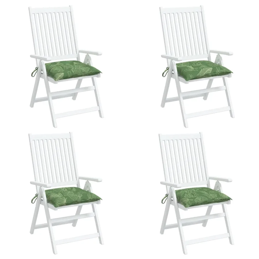 Coussins de chaise lot de 4 à motif de feuilles 40x40x7 cm - 4