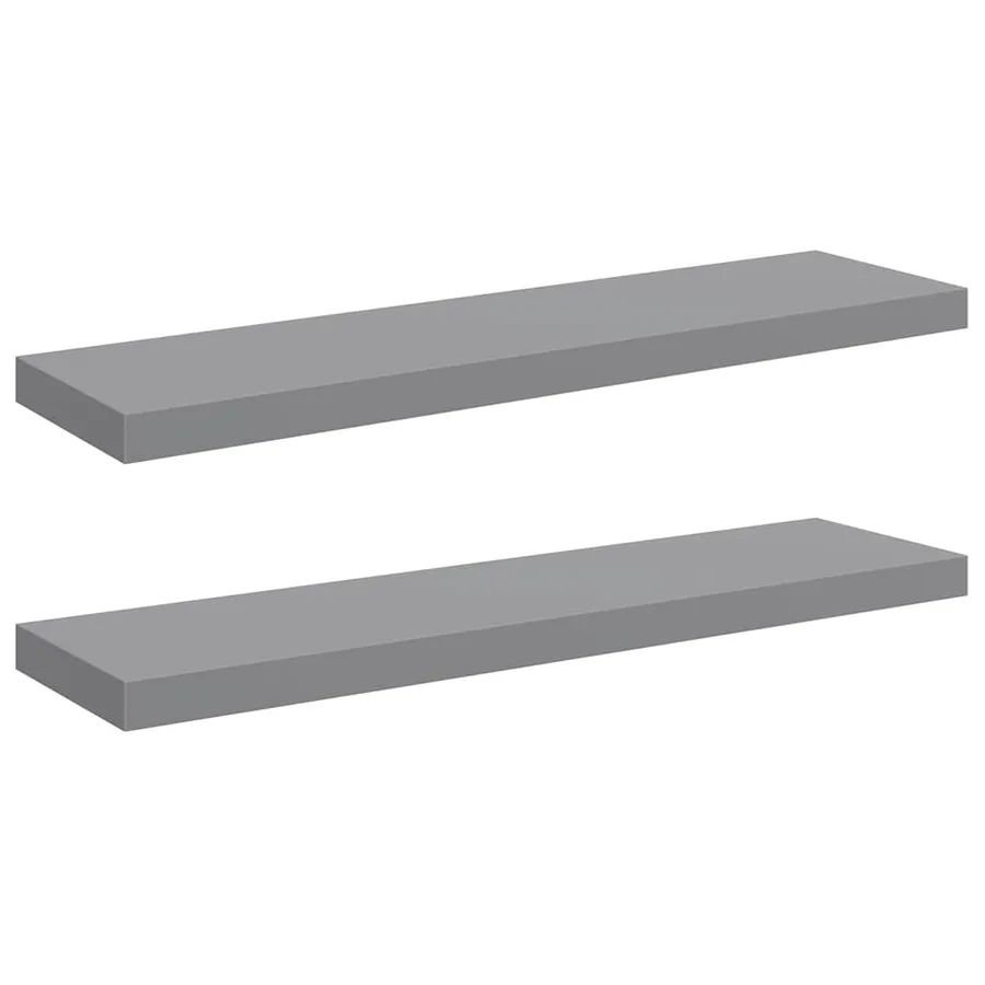 Étagères murales flottantes 2 pcs gris 90x23,5x3,8 cm MDF - 2
