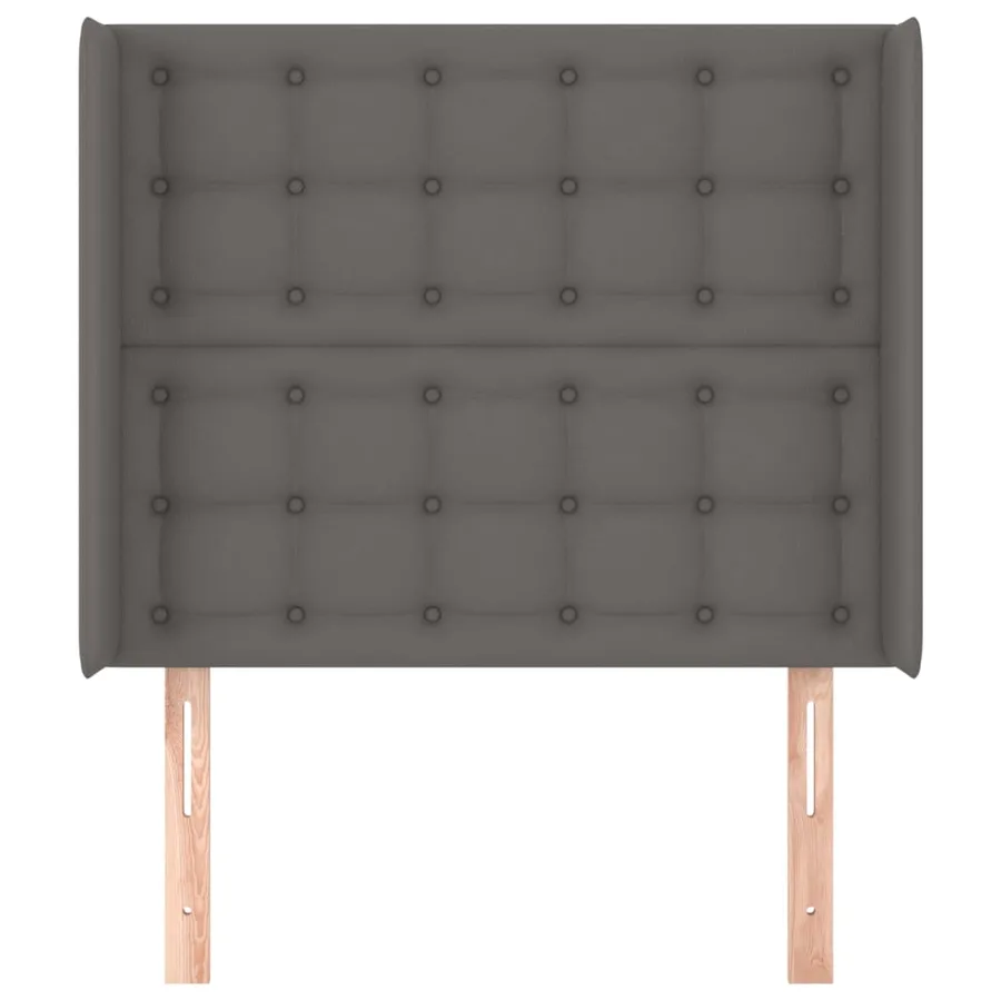 Tête de lit avec oreilles Gris 103x16x118/128 cm Similicuir - 3