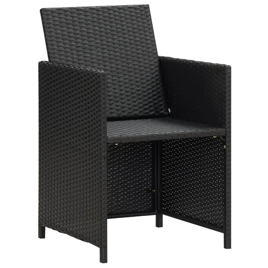 Chaises de jardin lot de 2 avec coussins Résine tressée Noir - 2