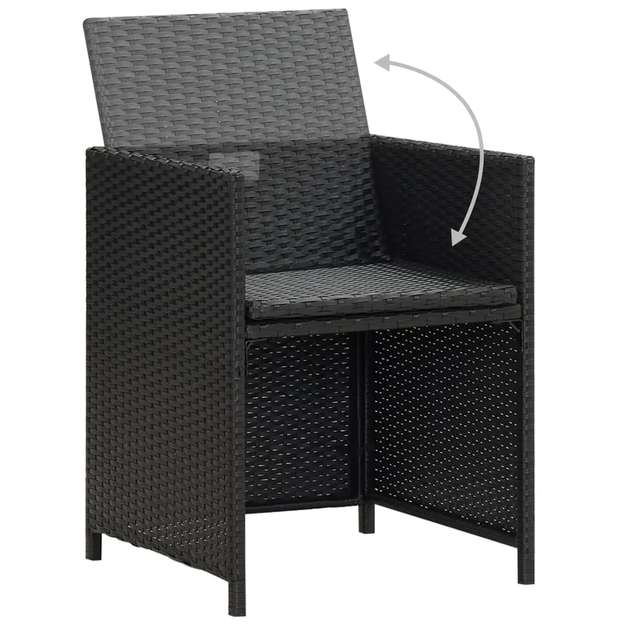 Chaises de jardin lot de 2 avec coussins Résine tressée Noir - 4
