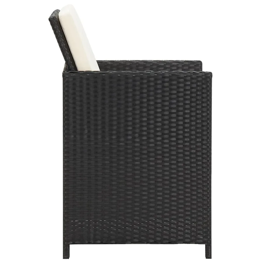 Chaises de jardin lot de 2 avec coussins Résine tressée Noir - 6