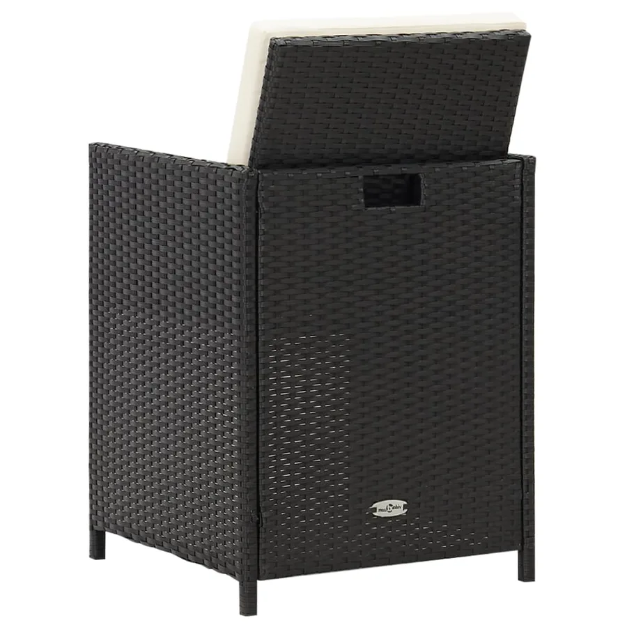 Chaises de jardin lot de 2 avec coussins Résine tressée Noir - 7