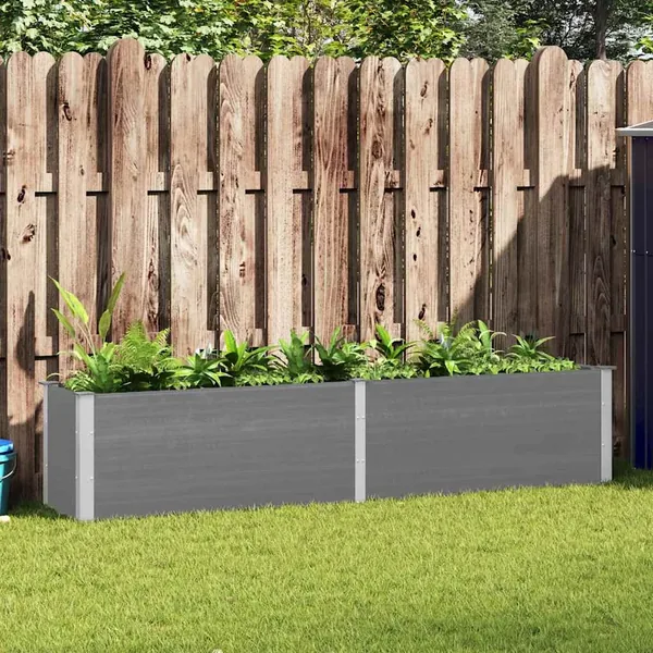Lit surélevé de jardin 250x50x91 cm WPC Gris