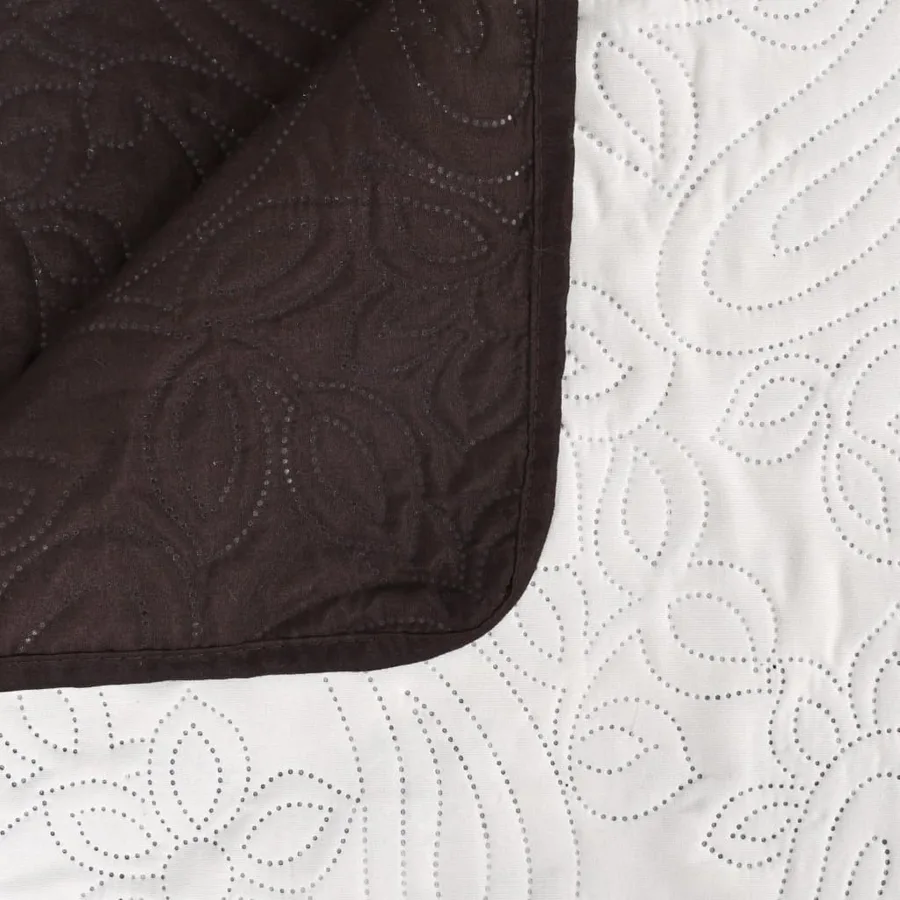 Couvre-lit à double face matelassé 230 x 260 cm Crème et marron - 4