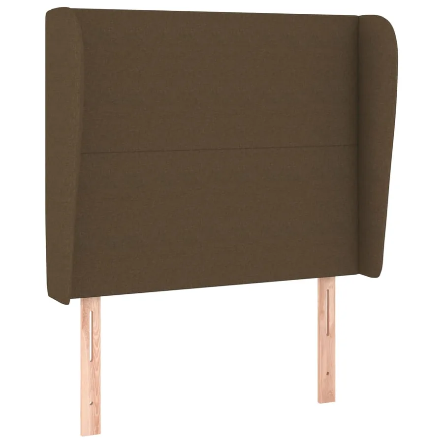 Tête de lit avec oreilles Marron foncé 103x23x118/128 cm Tissu - 2