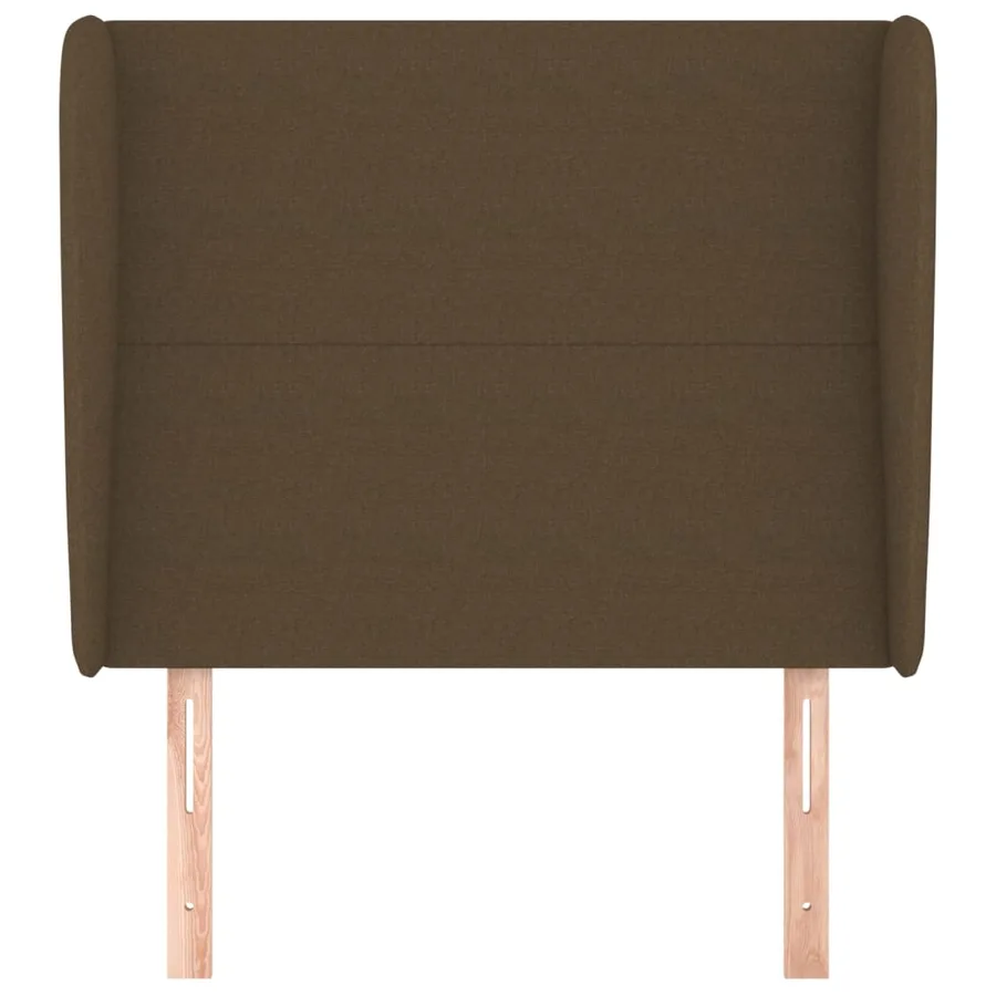 Tête de lit avec oreilles Marron foncé 103x23x118/128 cm Tissu - 3